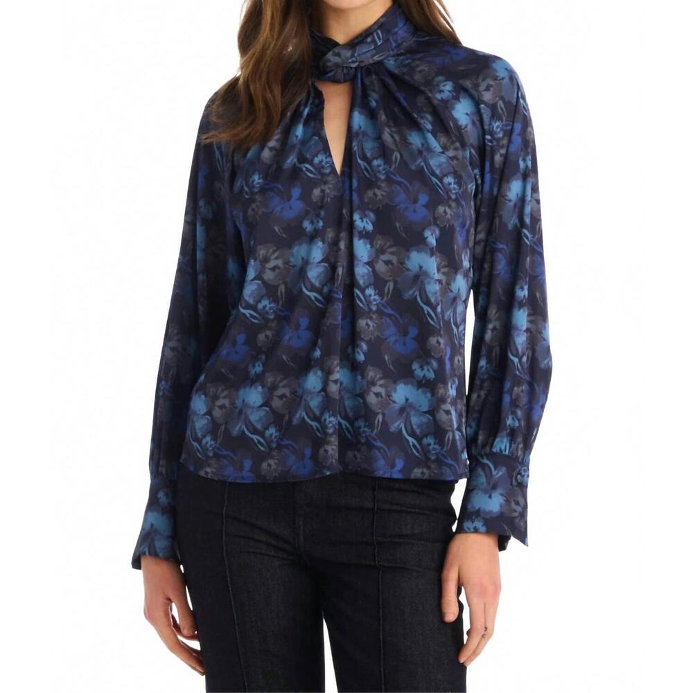 NEW ALLISON NEW YORK samantha long sleeve blouse in midnight floral